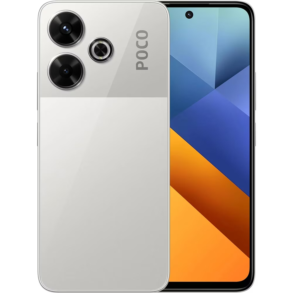 Telefon Mobil Poco M6, 6GB RAM, Memorie 128GB, Dual Sim, 4G, Argintiu Telefon Mobil Poco M6, 6GB RAM, Memorie 128GB, Dual Sim, 4G, Argintiu