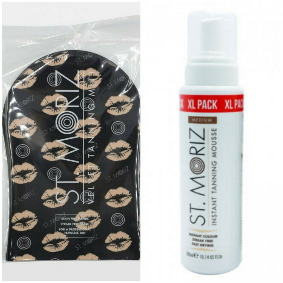Set Autobronzare Profesionala St Moriz Spuma XL Medium + Manusa Aplicare Set Autobronzare Profesionala St Moriz Spuma XL Medium + Manusa Aplicare