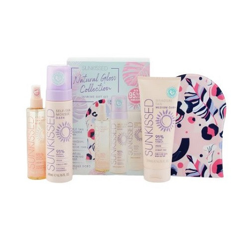 Set autobronzare, Sunkissed, Natural Glow Collection Gift Set, cu spuma autobronzanta Dark Set autobronzare, Sunkissed, Natural Glow Collection Gift Set, cu spuma autobronzanta Dark