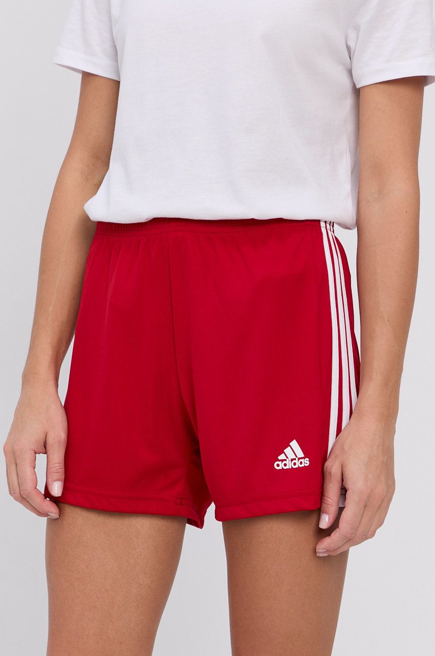 Adidas Performance Pantaloni scurți GN5783 femei, culoarea rosu, material neted, medium waist Adidas Performance Pantaloni scurți GN5783 femei, culoarea rosu, material neted, medium waist