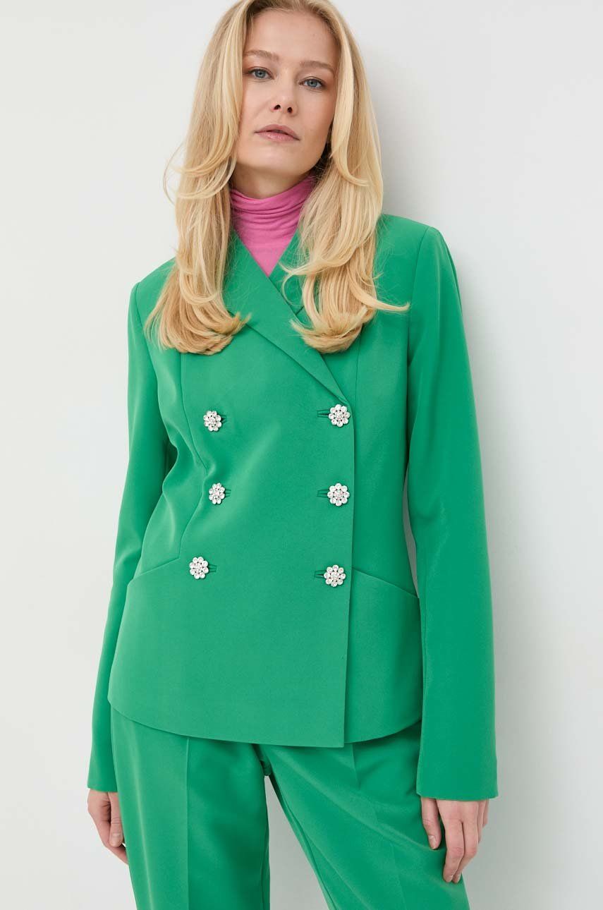 Custommade sacou Finja culoarea verde, cu doua randuri de nasturi, neted Custommade sacou Finja culoarea verde, cu doua randuri de nasturi, neted