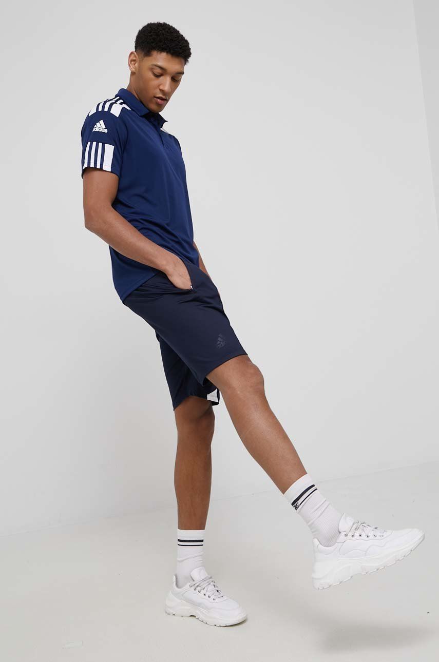 adidas Performance polo de antrenament Squadra 21 culoarea bleumarin, cu imprimeu HC6277 adidas Performance polo de antrenament Squadra 21 culoarea bleumarin, cu imprimeu HC6277