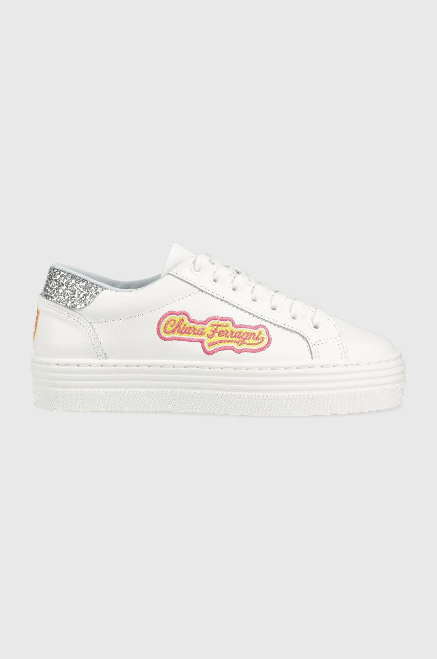 Chiara Ferragni sneakers din piele CF3121_064 culoarea alb, CF TENNIS LOW Chiara Ferragni sneakers din piele CF3121_064 culoarea alb, CF TENNIS LOW