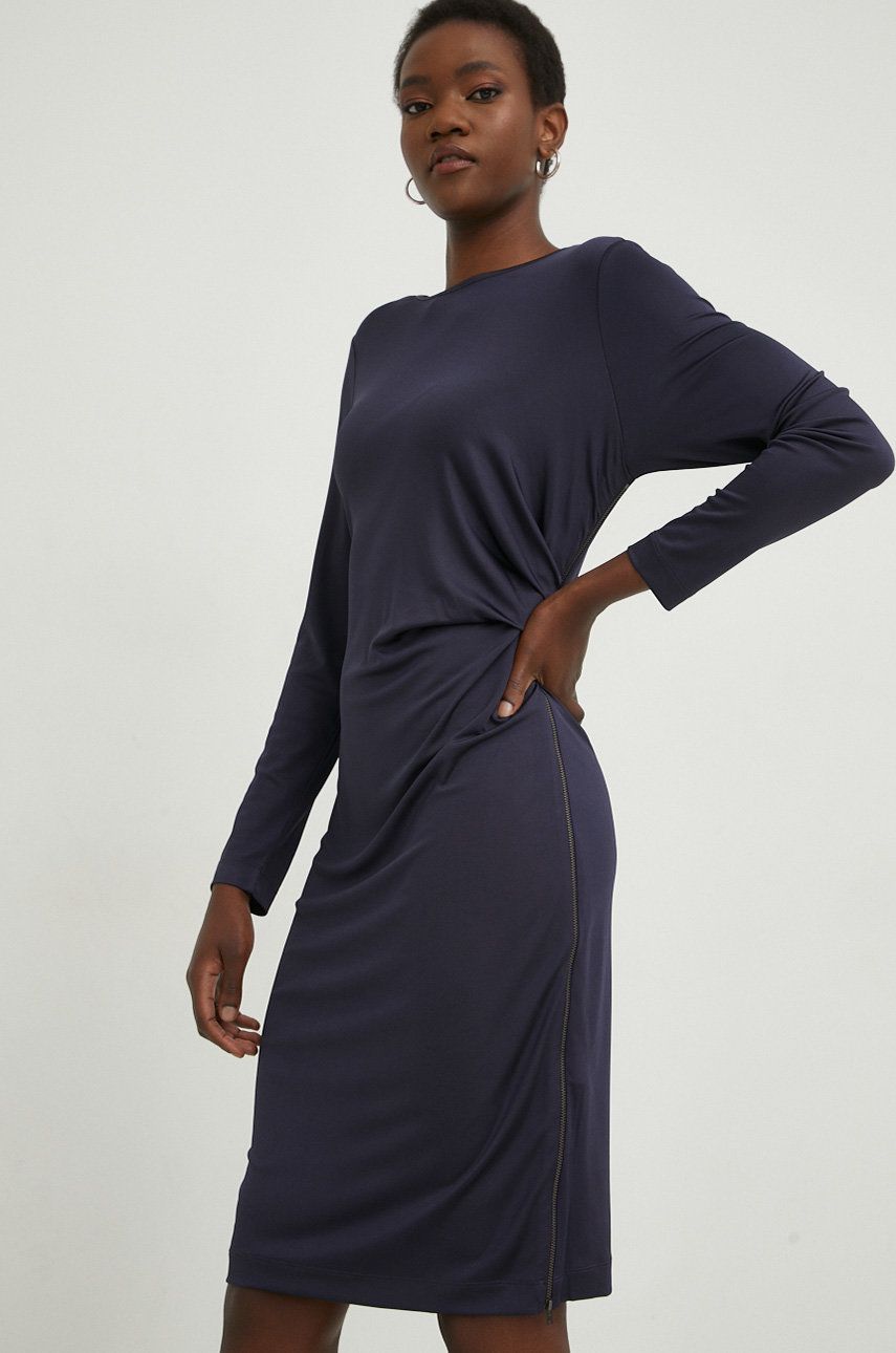 Answear Lab rochie culoarea albastru marin, mini, mulata Answear Lab rochie culoarea albastru marin, mini, mulata