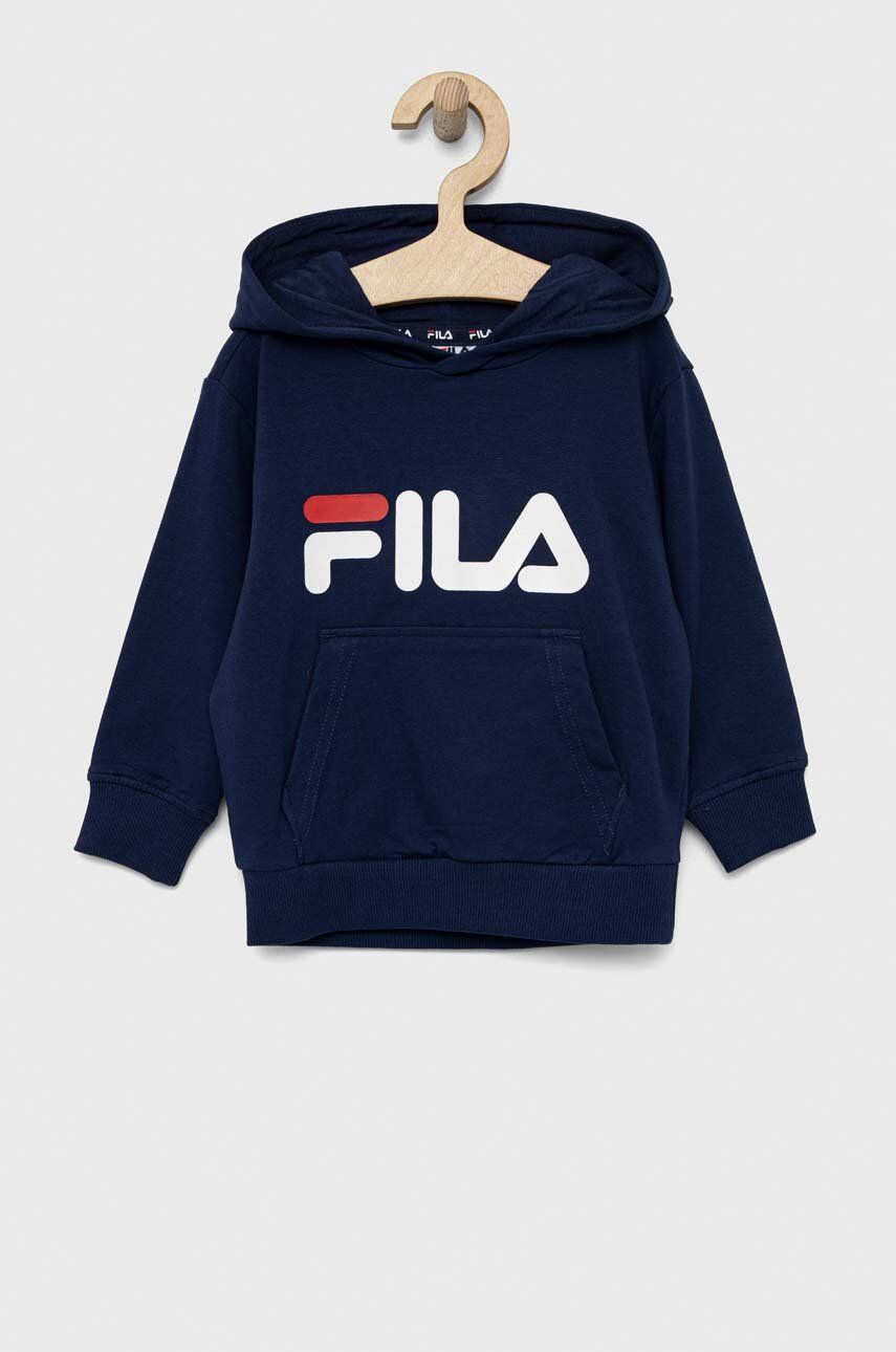 Fila bluza copii culoarea albastru marin, cu glugă, cu imprimeu Fila bluza copii culoarea albastru marin, cu glugă, cu imprimeu