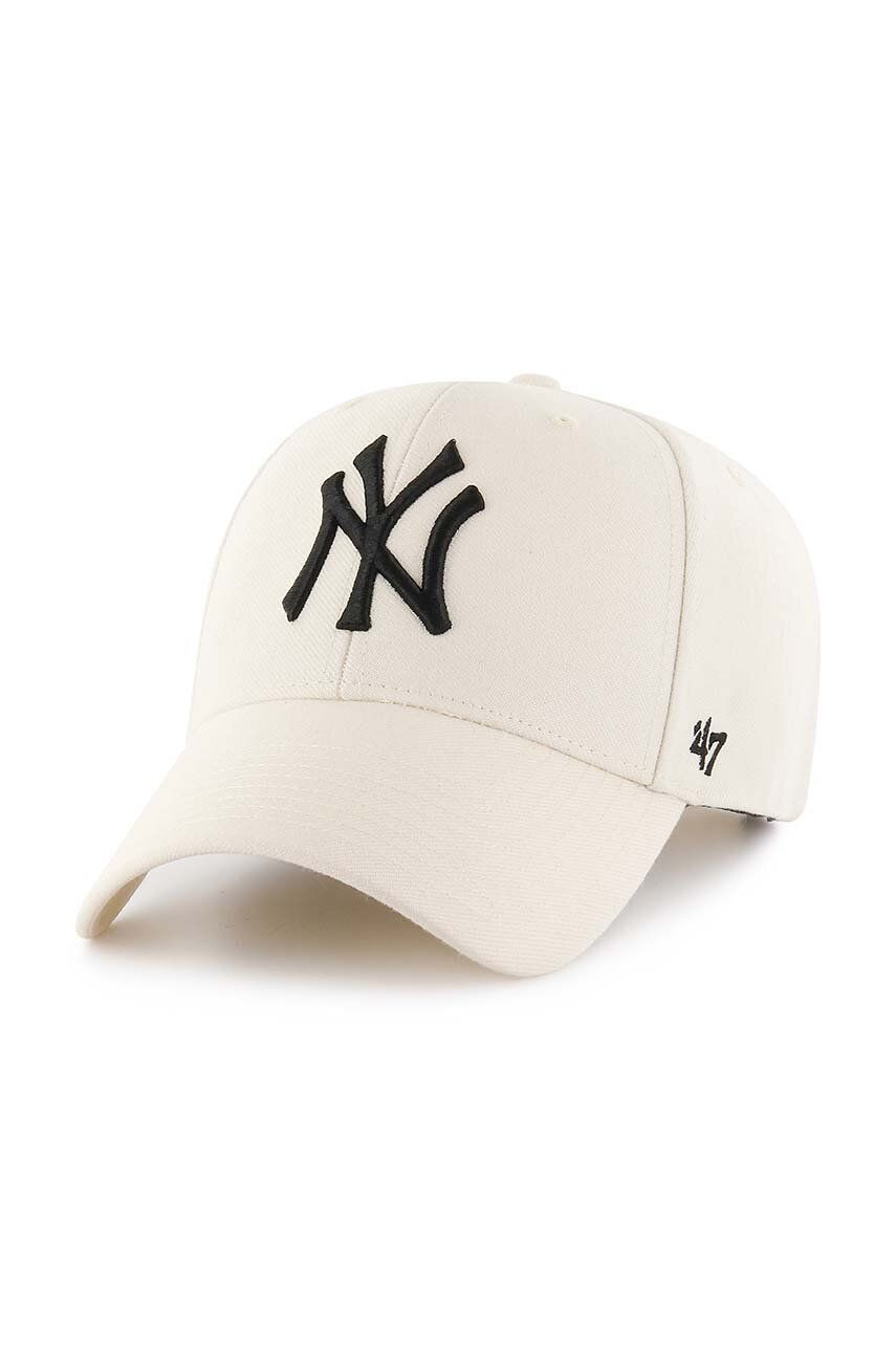 47brand șapcă din amestec de lână MLB New York Yankees culoarea bej, cu imprimeu B-MVPSP17WBP-NT 47brand șapcă din amestec de lână MLB New York Yankees culoarea bej, cu imprimeu B-MVPSP17WBP-NT