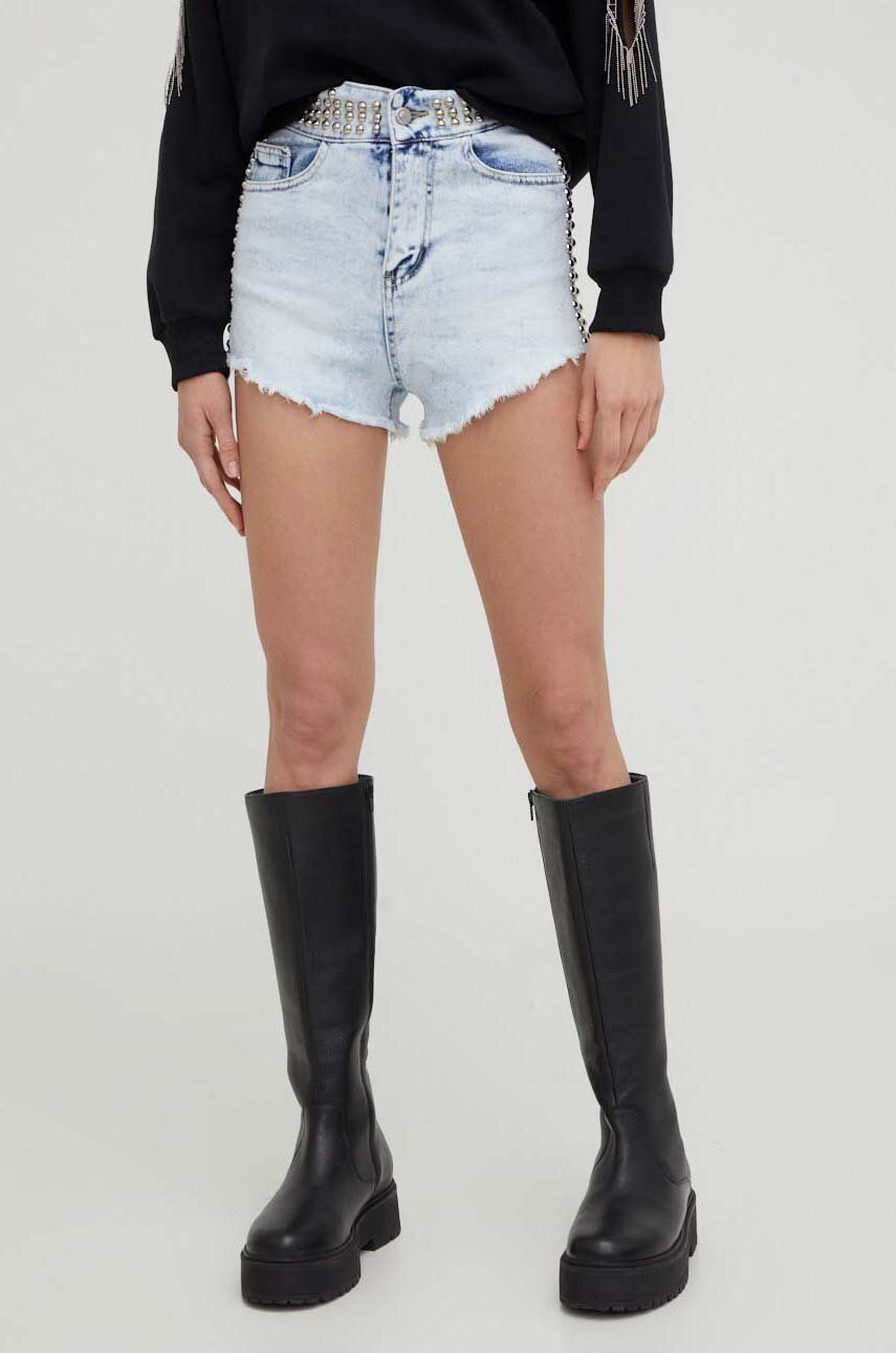 Answear Lab pantaloni scurti jeans femei, neted, high waist Answear Lab pantaloni scurti jeans femei, neted, high waist