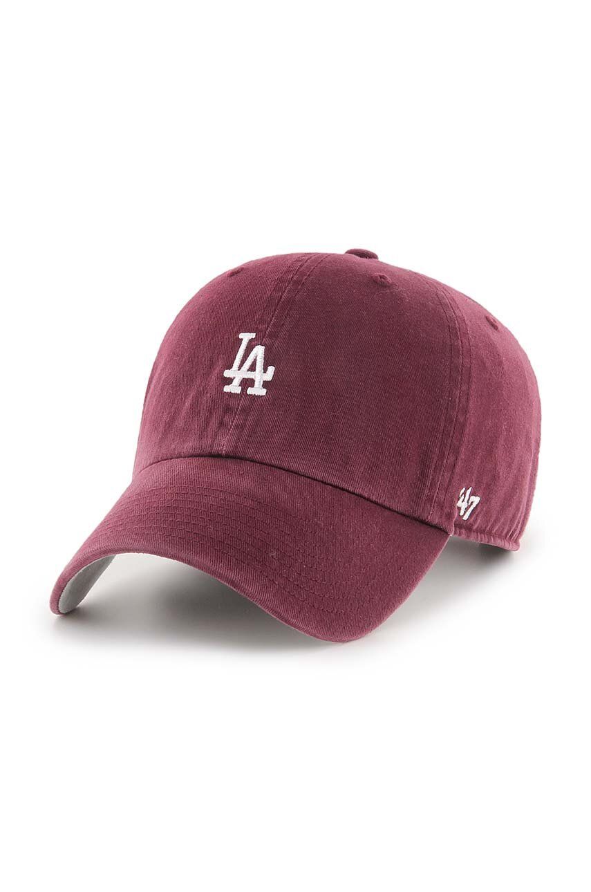 47brand șapcă de baseball din bumbac MLB Los Angeles Dodgers culoarea bordo, cu imprimeu B-BSRNR12GWS-KMA 47brand șapcă de baseball din bumbac MLB Los Angeles Dodgers culoarea bordo, cu imprimeu B-BSRNR12GWS-KMA