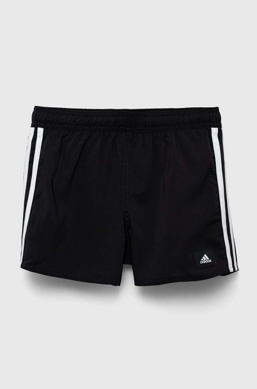 adidas Performance pantaloni scurti copii 3S SHO culoarea negru, cu imprimeu, talie reglabila adidas Performance pantaloni scurti copii 3S SHO culoarea negru, cu imprimeu, talie reglabila