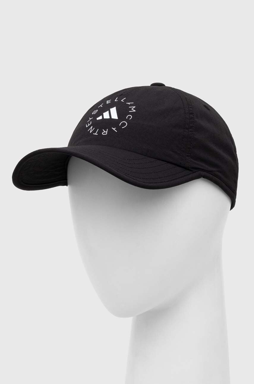 adidas by Stella McCartney sapca culoarea negru, cu imprimeu adidas by Stella McCartney sapca culoarea negru, cu imprimeu