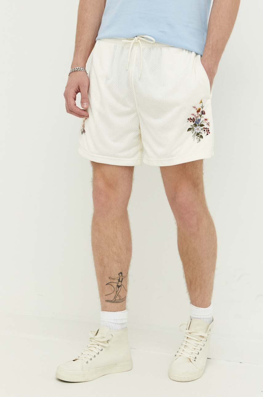 Abercrombie & Fitch pantaloni scurti barbati, culoarea bej Abercrombie & Fitch pantaloni scurti barbati, culoarea bej