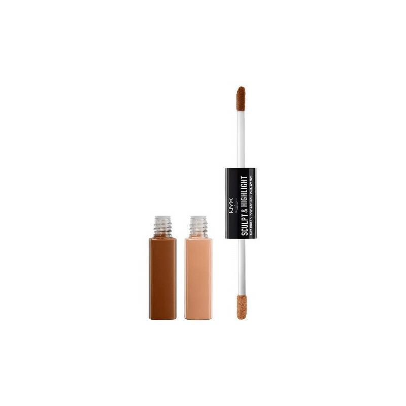 Contur Fata si Iluminator, NYX, Sculpt & Highlight Face Duo, 04 Cinnamon / Peach Contur Fata si Iluminator, NYX, Sculpt & Highlight Face Duo, 04 Cinnamon / Peach