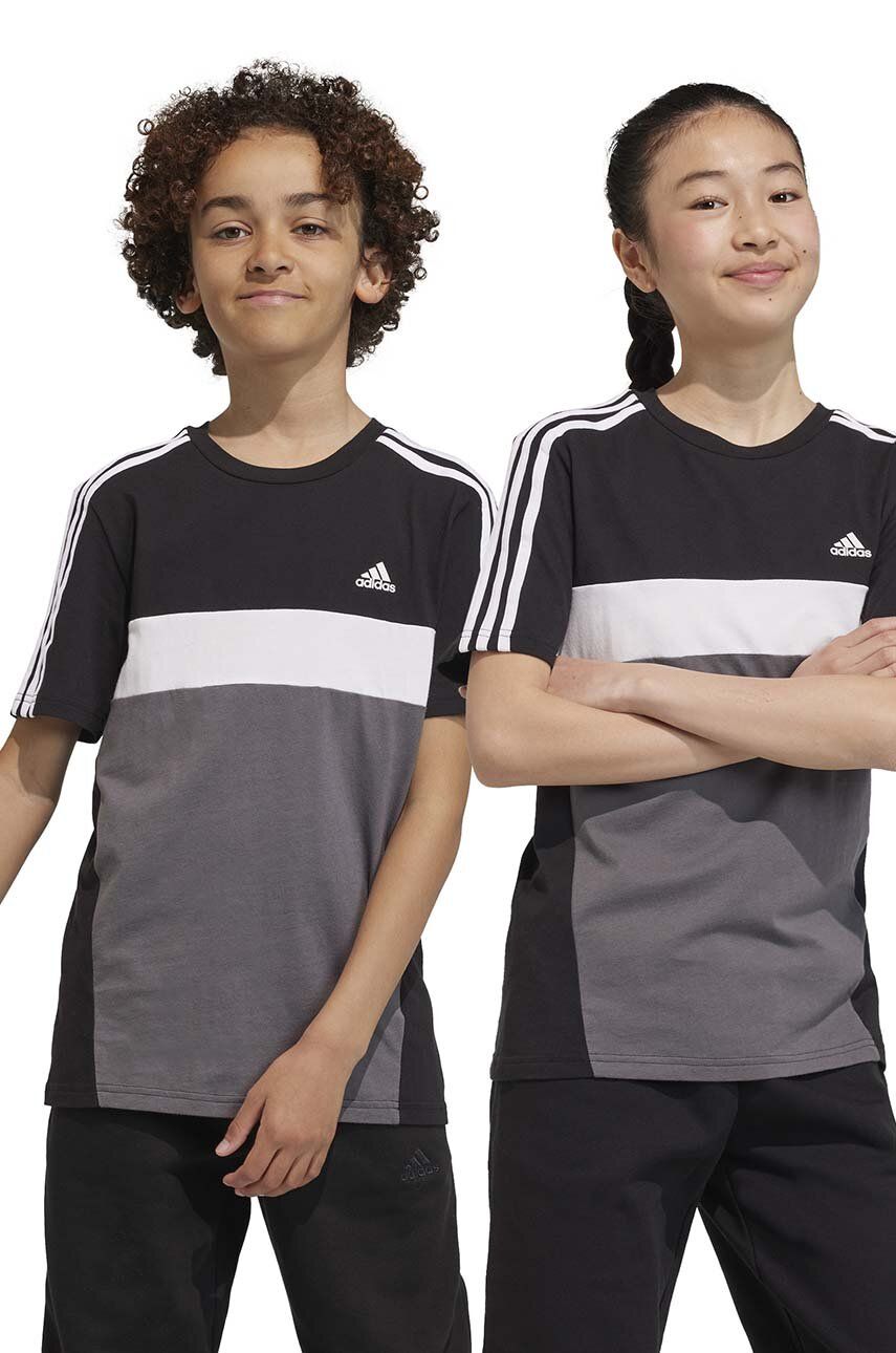 adidas tricou de bumbac pentru copii culoarea negru, modelator adidas tricou de bumbac pentru copii culoarea negru, modelator