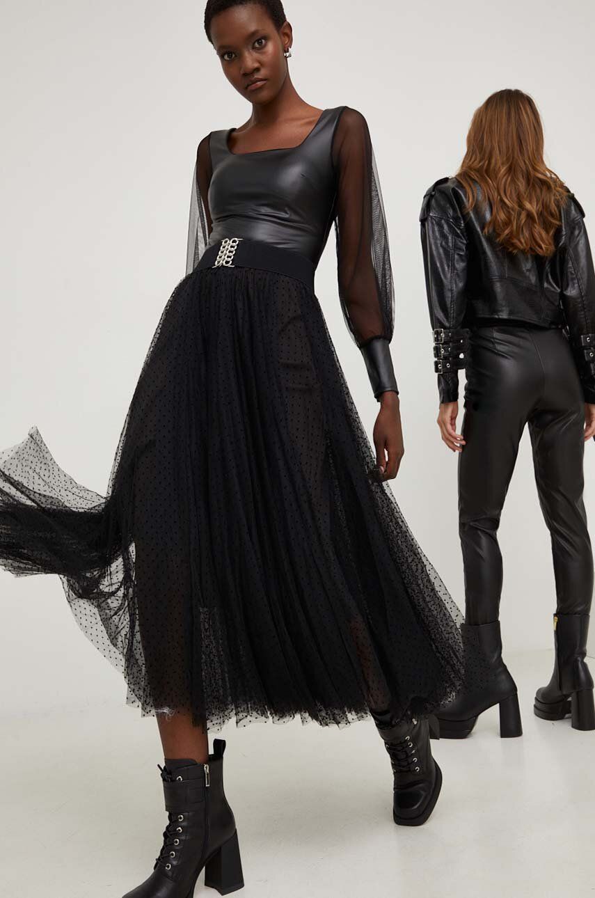 Answear Lab fusta X limited collection NO SHAME culoarea negru, maxi, evazati Answear Lab fusta X limited collection NO SHAME culoarea negru, maxi, evazati
