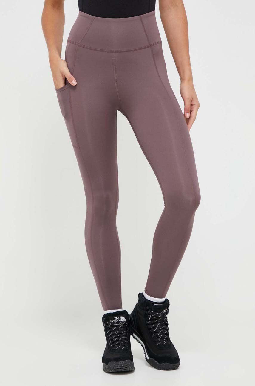 Columbia colanți sport Boundless Trek femei, culoarea violet, cu model 2033514 Columbia colanți sport Boundless Trek femei, culoarea violet, cu model 2033514