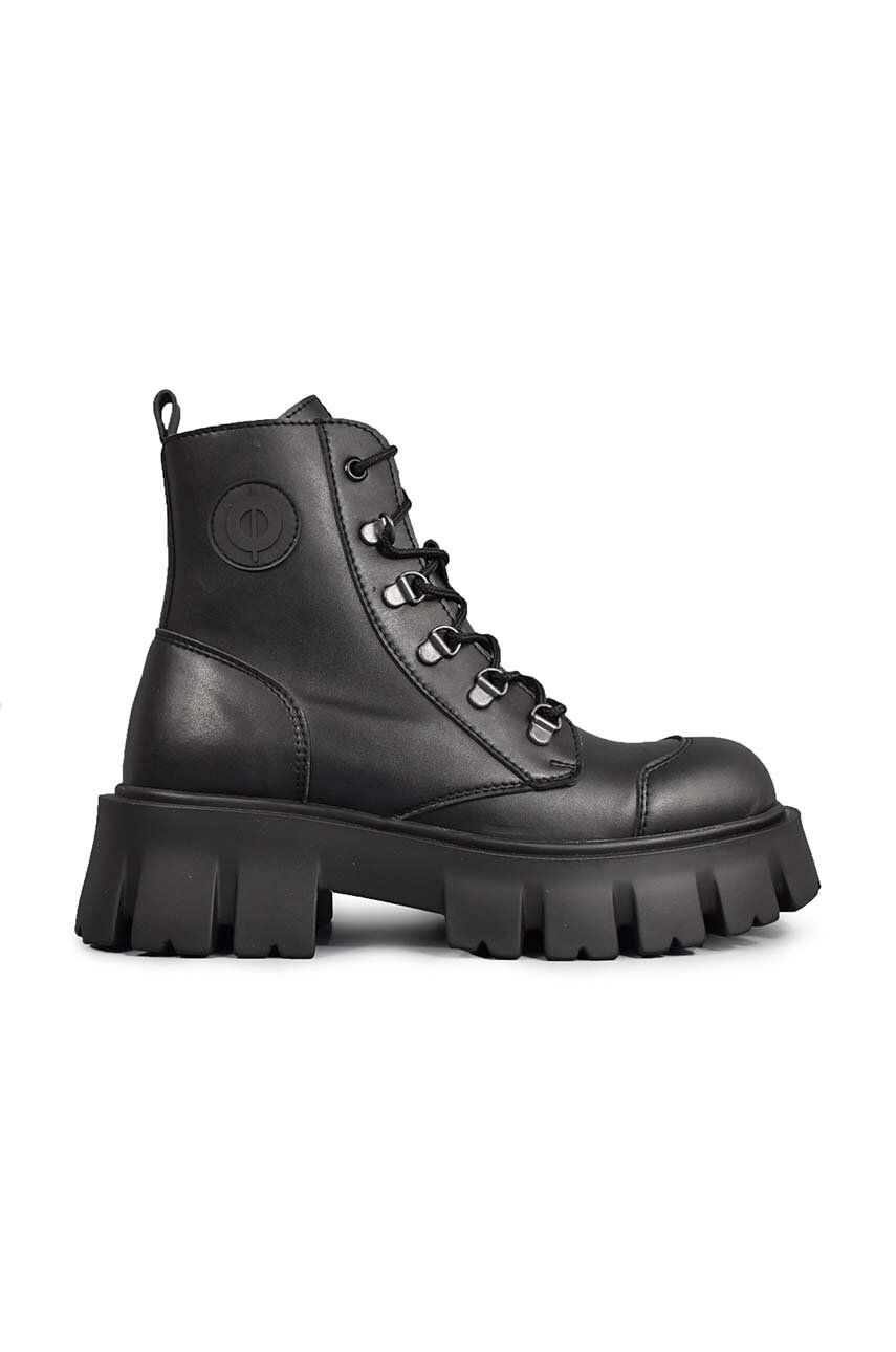 Altercore bocanci Tenner femei, culoarea negru, cu platforma, Tenner.Vegan Altercore bocanci Tenner femei, culoarea negru, cu platforma, Tenner.Vegan