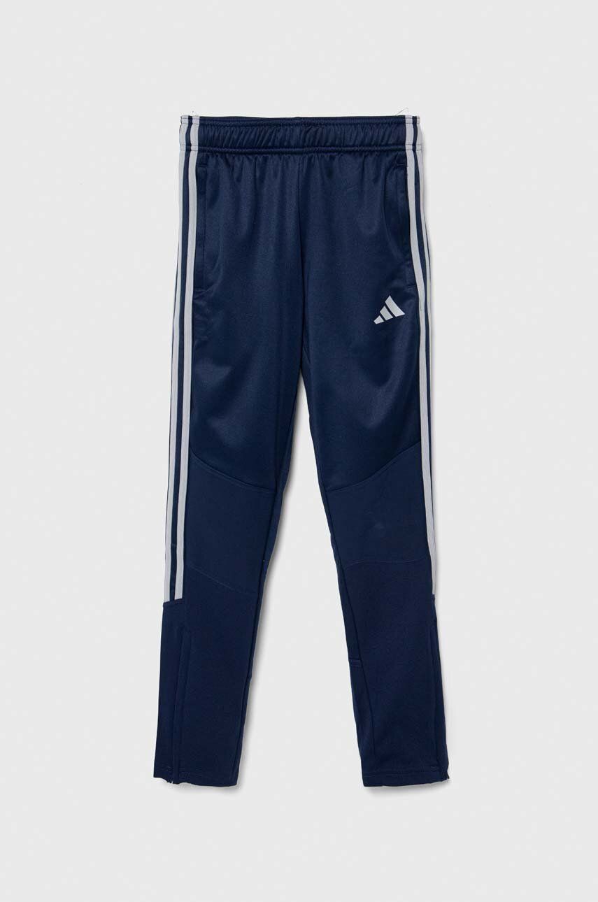 adidas Performance pantaloni de trening pentru copii culoarea albastru marin, cu imprimeu adidas Performance pantaloni de trening pentru copii culoarea albastru marin, cu imprimeu