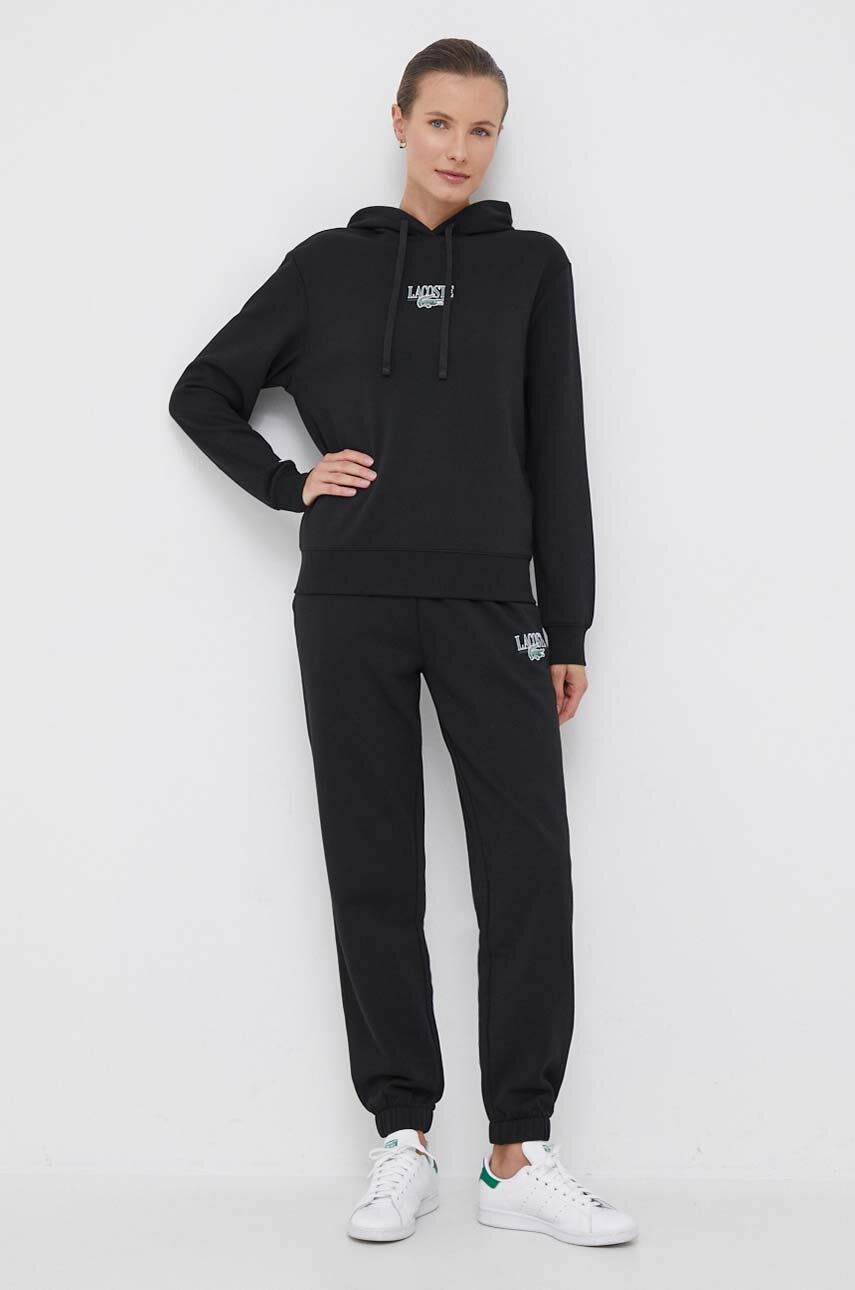 Lacoste pantaloni de trening culoarea negru, cu imprimeu Lacoste pantaloni de trening culoarea negru, cu imprimeu