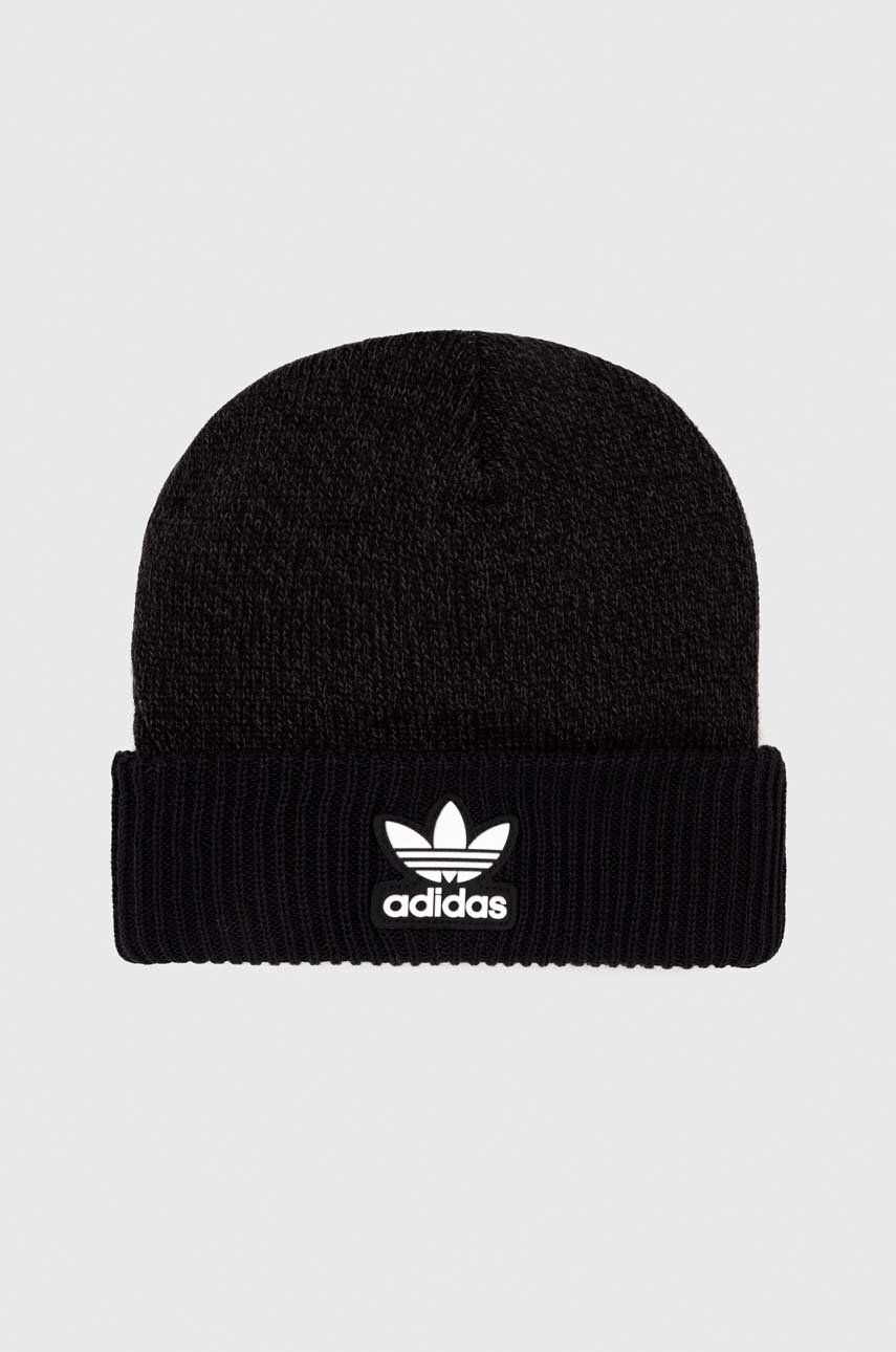 adidas Originals caciula culoarea negru, din tesatura neteda adidas Originals caciula culoarea negru, din tesatura neteda