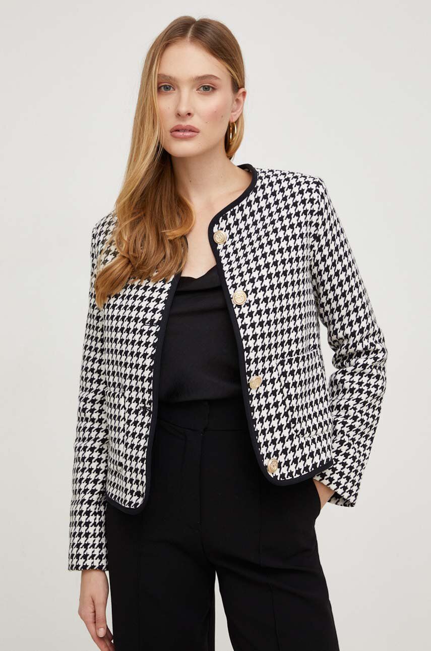 Answear Lab sacou din lana culoarea negru, un singur rand de nasturi, modelator Answear Lab sacou din lana culoarea negru, un singur rand de nasturi, modelator
