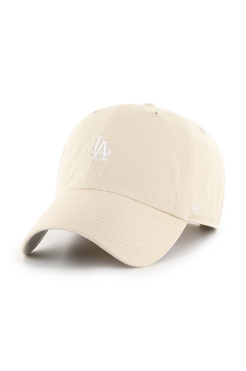 47brand șapcă de baseball din bumbac MLB Los Angeles Dodgers culoarea bej, cu imprimeu 47brand șapcă de baseball din bumbac MLB Los Angeles Dodgers culoarea bej, cu imprimeu