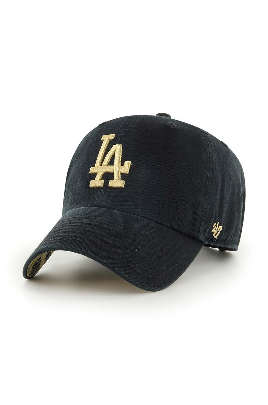 47brand șapcă de baseball din bumbac MLB Los Angeles Dodgers culoarea negru, cu imprimeu 47brand șapcă de baseball din bumbac MLB Los Angeles Dodgers culoarea negru, cu imprimeu