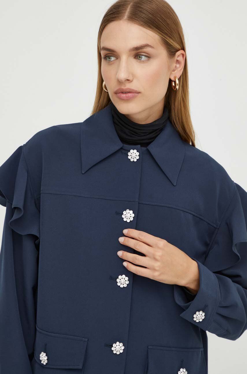 Custommade sacou Fideli culoarea albastru marin, un singur rand de nasturi, neted Custommade sacou Fideli culoarea albastru marin, un singur rand de nasturi, neted