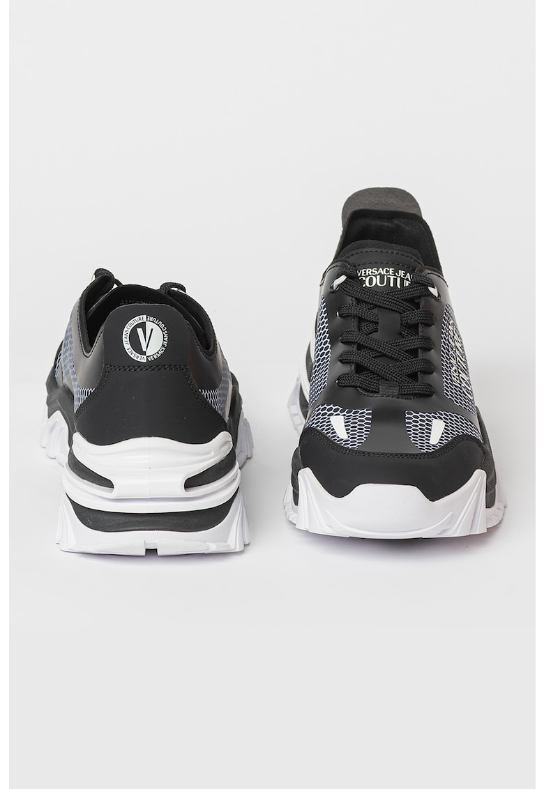 Pantofi sport din piele ecologica cu insertii din material textil Pantofi sport din piele ecologica cu insertii din material textil