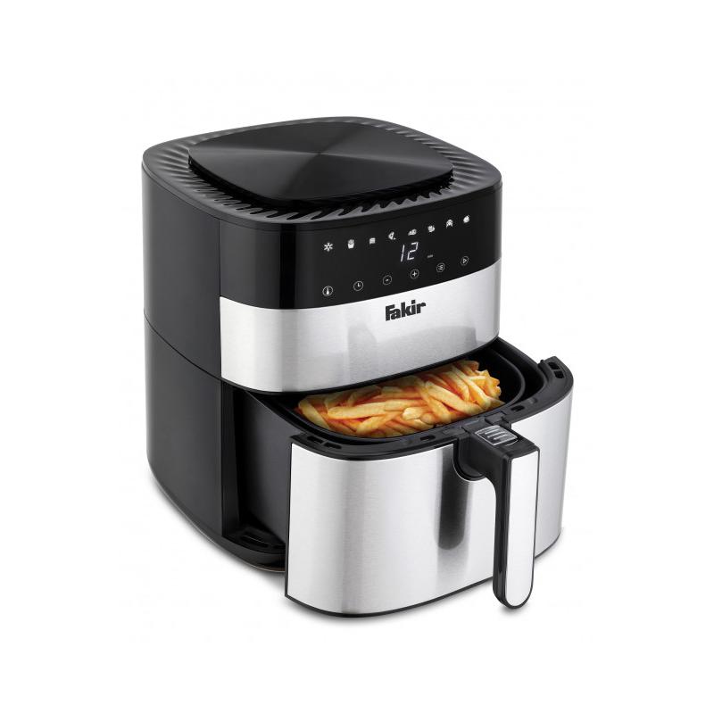 Airfryer/Friteuza cu aer cald Fakir Uno Chefry 5L, 1750W, Ecran digital, 200 °C, 8 programe de gatire presetate (inclusiv deshidratare), Timer, Negru Airfryer/Friteuza cu aer cald Fakir Uno Chefry 5L, 1750W, Ecran digital, 200 °C, 8 programe de gatire presetate (inclusiv deshidratare), Timer, Negru