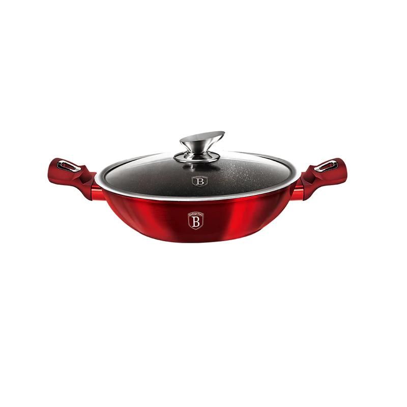 Cratita marmorata cu capac 30 cm Burgundy Metalic Line Berlinger Haus BH 7110 Cratita marmorata cu capac 30 cm Burgundy Metalic Line Berlinger Haus BH 7110