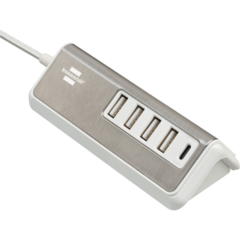 Incarcator USB Brennenstuhl 214239, 4 x USB A, 1 x USB C, 1.5m, Argintiu Incarcator USB Brennenstuhl 214239, 4 x USB A, 1 x USB C, 1.5m, Argintiu