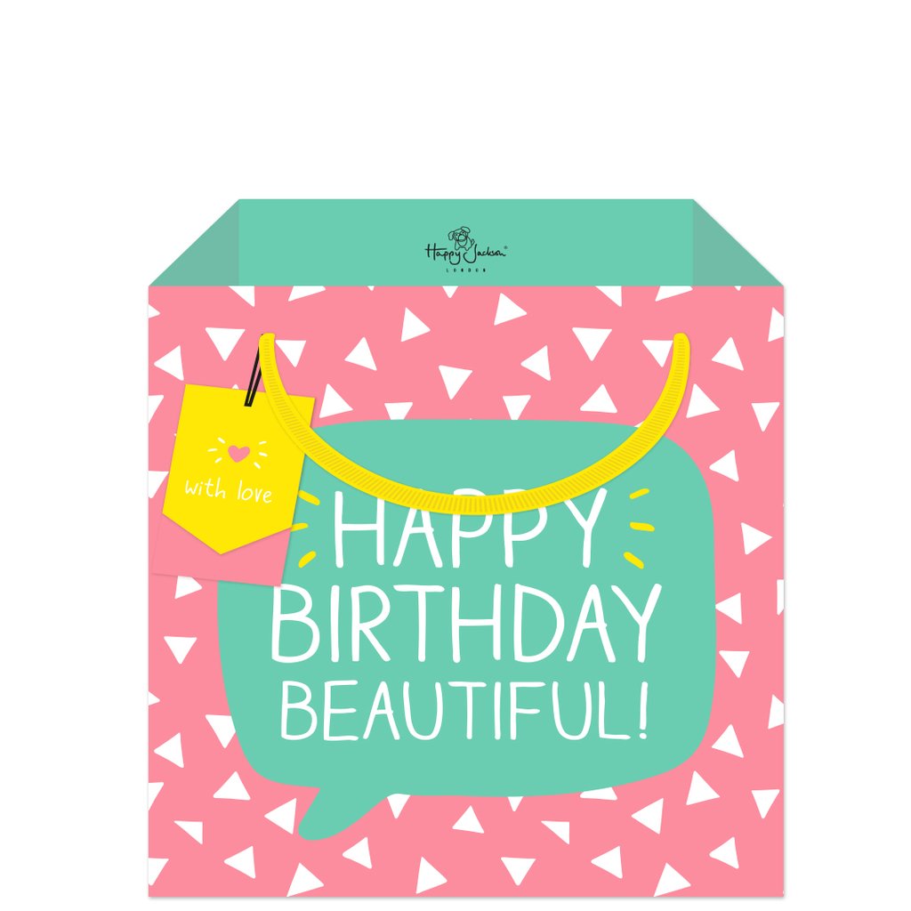 Punga medie pentru cadou - Happy Jackson Beautiful Neon | Swan Mill Paper Punga medie pentru cadou - Happy Jackson Beautiful Neon | Swan Mill Paper