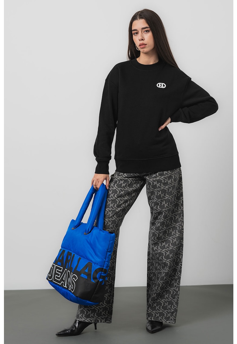 Bluza de trening cu imprimeu logo supradimensionat pe partea din spate Bluza de trening cu imprimeu logo supradimensionat pe partea din spate