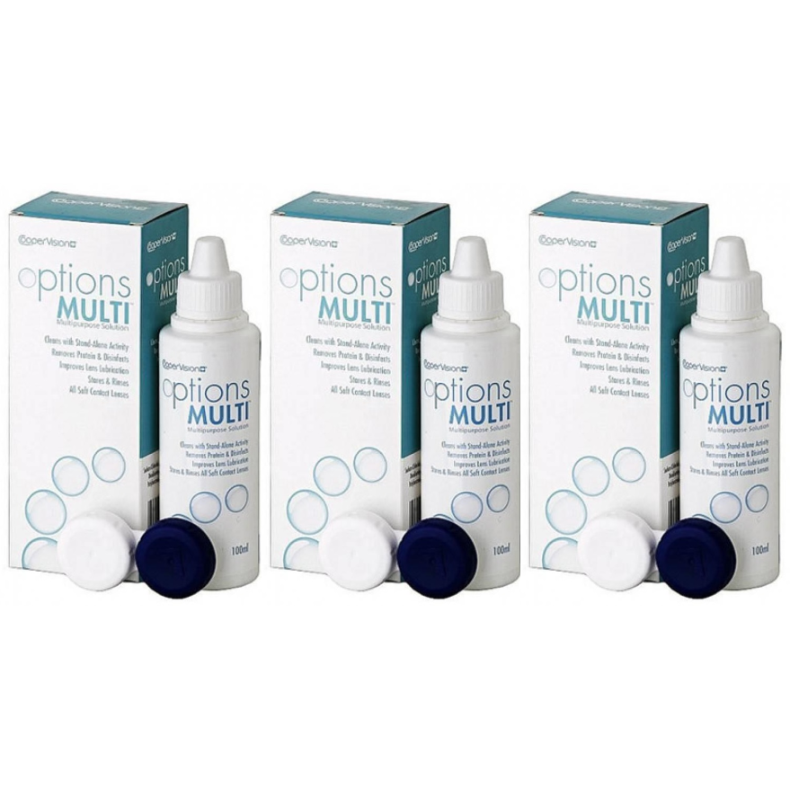 Solutie intretinere lentile de contact Options Multi 3 x 100 ml + suport lentile cadou Solutie intretinere lentile de contact Options Multi 3 x 100 ml + suport lentile cadou