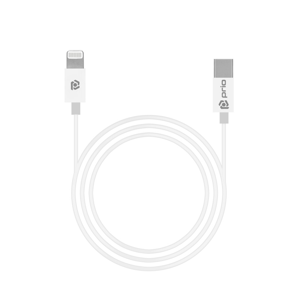 Cablu de date Lightning, Prio, Lungime cablu de 1m, Putere 3A, Alb Cablu de date Lightning, Prio, Lungime cablu de 1m, Putere 3A, Alb