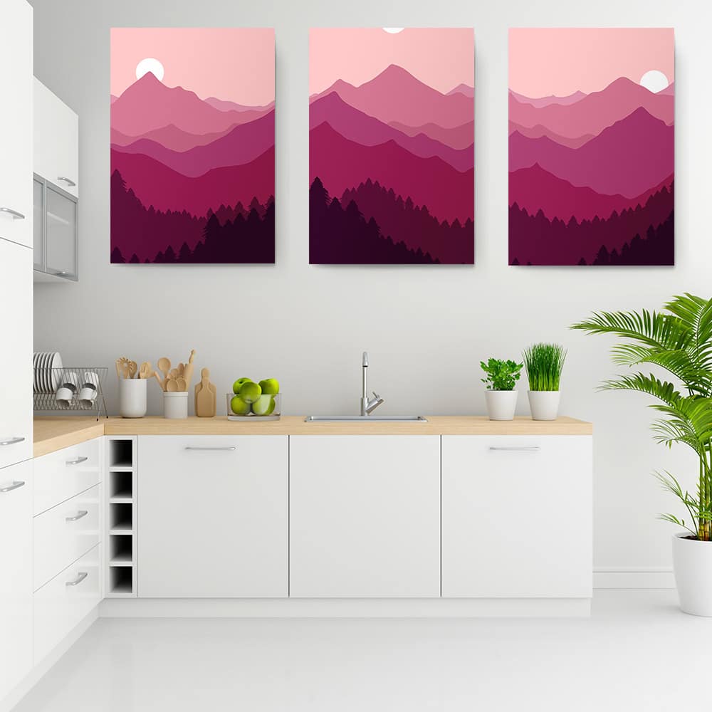 Set 3 tablouri Boho minimalism peisaj munte - Dimensiune multicanvas: 3 tablouri 30x45 cm Set 3 tablouri Boho minimalism peisaj munte - Dimensiune multicanvas: 3 tablouri 30x45 cm
