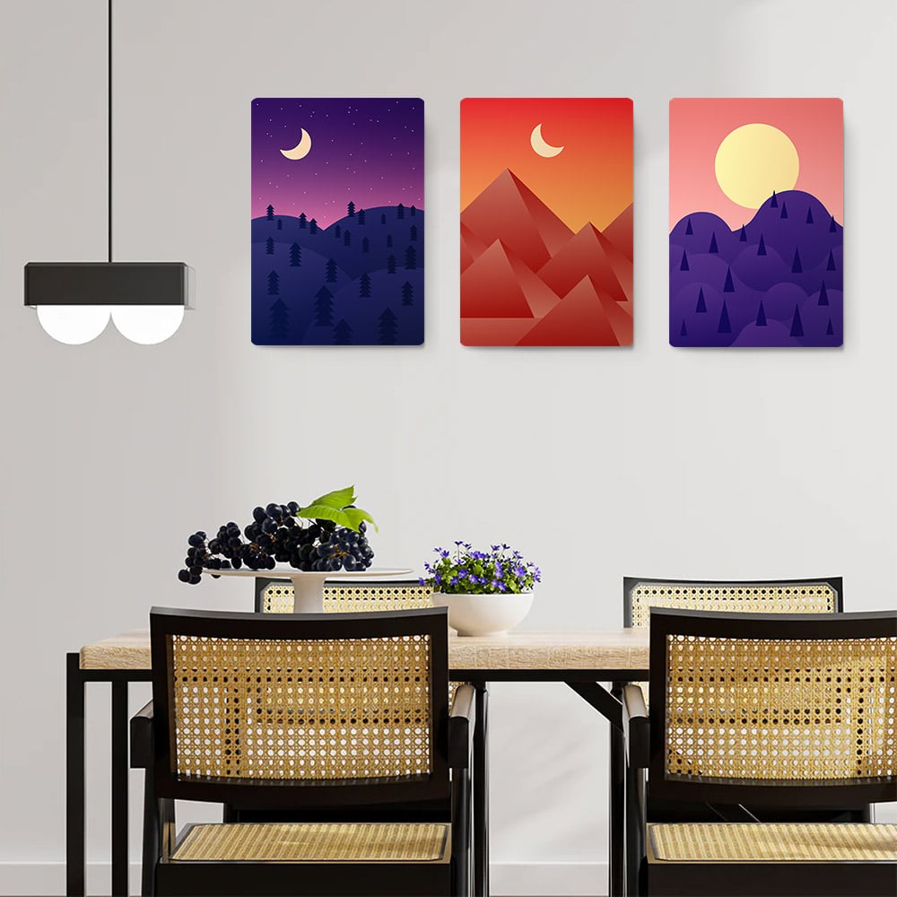 Set 3 tablouri Boho minimalism peisaj munti brazi - Dimensiune multicanvas: 3 tablouri 30x45 cm Set 3 tablouri Boho minimalism peisaj munti brazi - Dimensiune multicanvas: 3 tablouri 30x45 cm