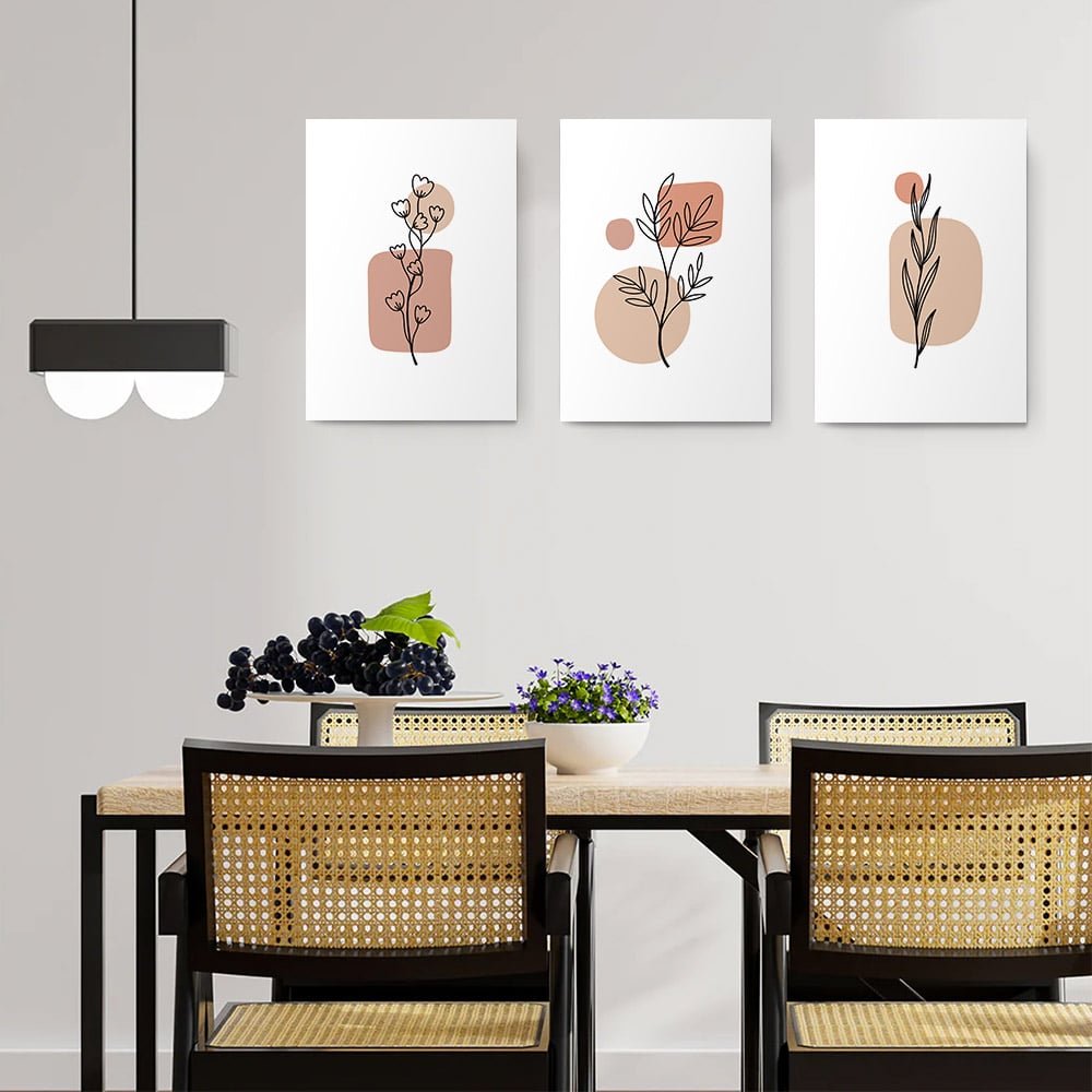Set 3 tablouri Boho minimalism plante - Dimensiune multicanvas: 3 tablouri 60x90 cm Set 3 tablouri Boho minimalism plante - Dimensiune multicanvas: 3 tablouri 60x90 cm