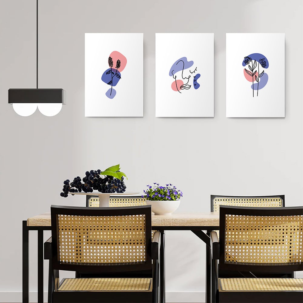 Set 3 tablouri Boho plante portret femeie - Dimensiune multicanvas: 3 tablouri 40x60 cm Set 3 tablouri Boho plante portret femeie - Dimensiune multicanvas: 3 tablouri 40x60 cm
