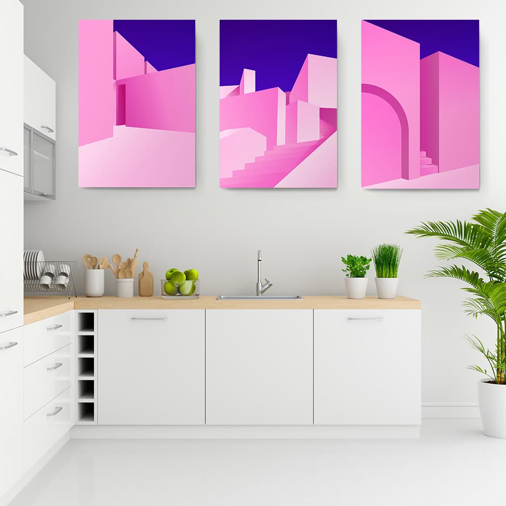 Set 3 tablouri arhitectura moderna minimalista - Dimensiune multicanvas: 3 tablouri 80x120 cm Set 3 tablouri arhitectura moderna minimalista - Dimensiune multicanvas: 3 tablouri 80x120 cm