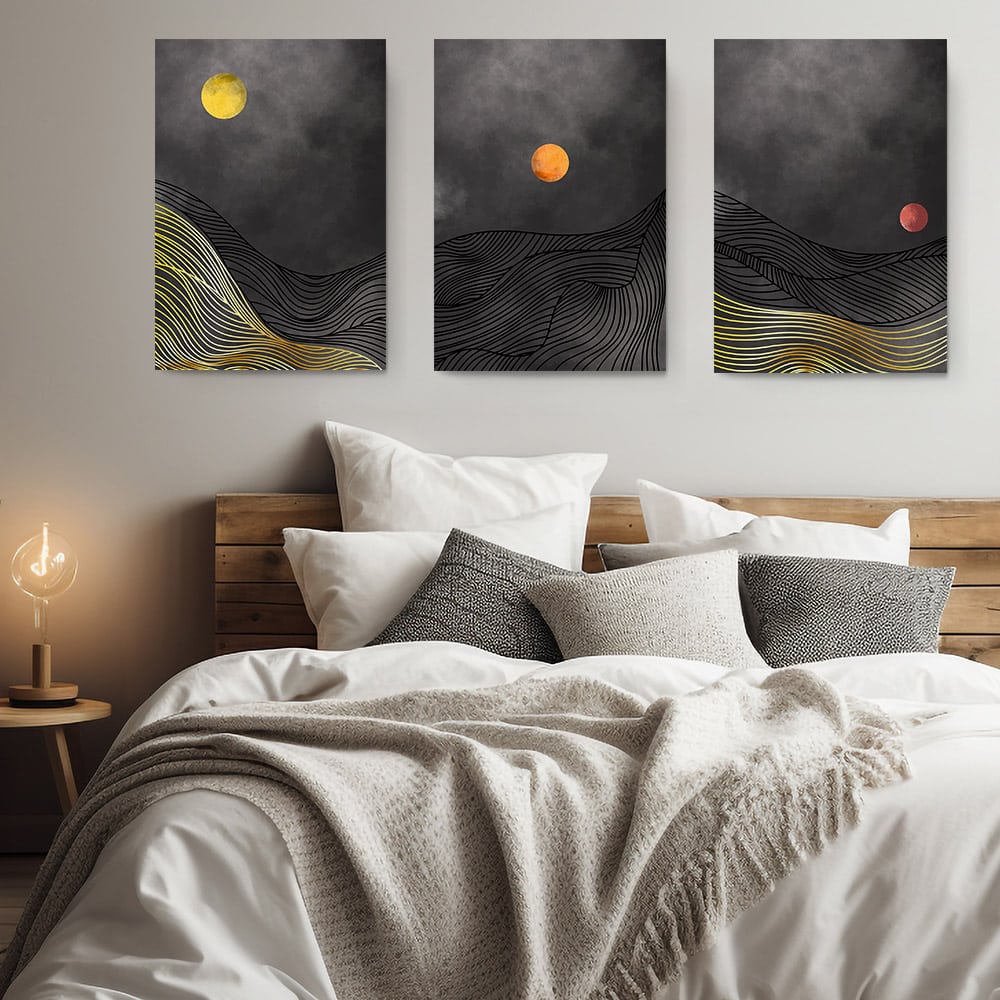 Set 3 tablouri Boho minimalism peisaj abstract - Dimensiune multicanvas: 3 tablouri 40x60 cm Set 3 tablouri Boho minimalism peisaj abstract - Dimensiune multicanvas: 3 tablouri 40x60 cm