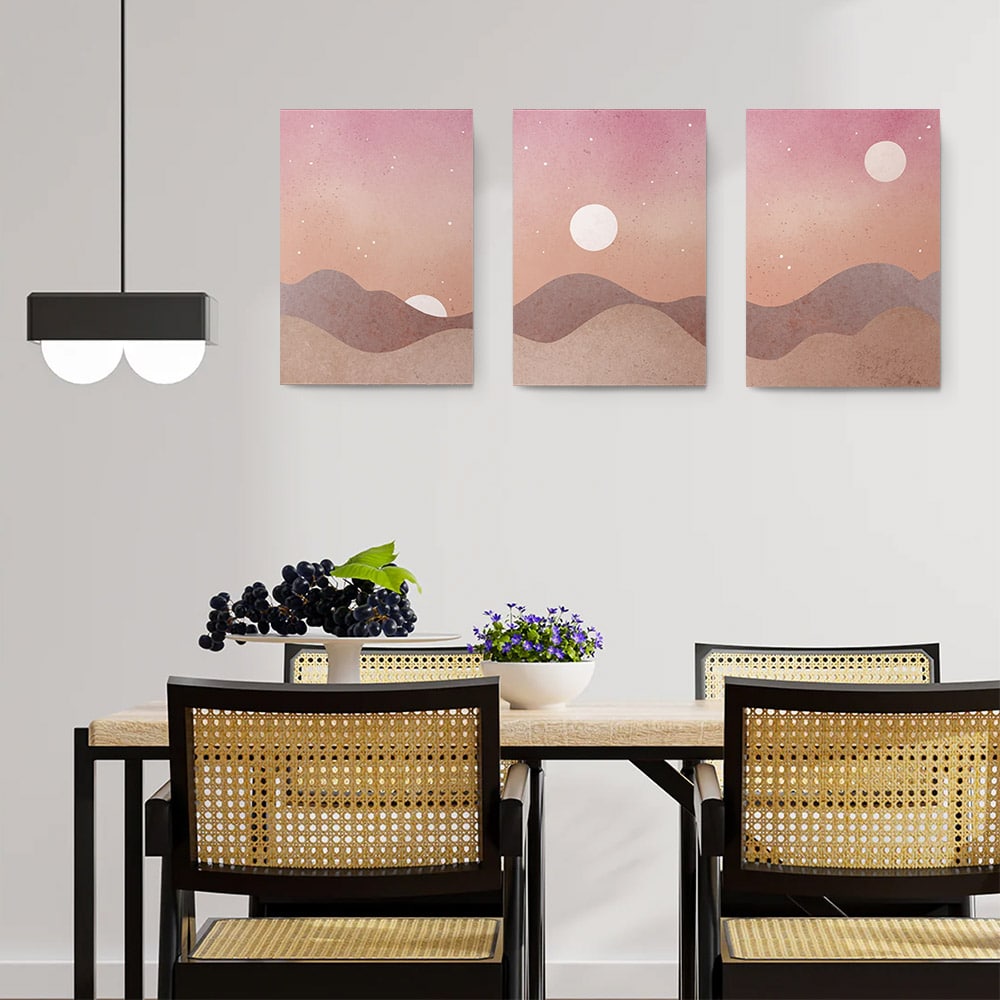 Set 3 tablouri Boho minimalism peisaje - Dimensiune multicanvas: 3 tablouri 30x45 cm Set 3 tablouri Boho minimalism peisaje - Dimensiune multicanvas: 3 tablouri 30x45 cm