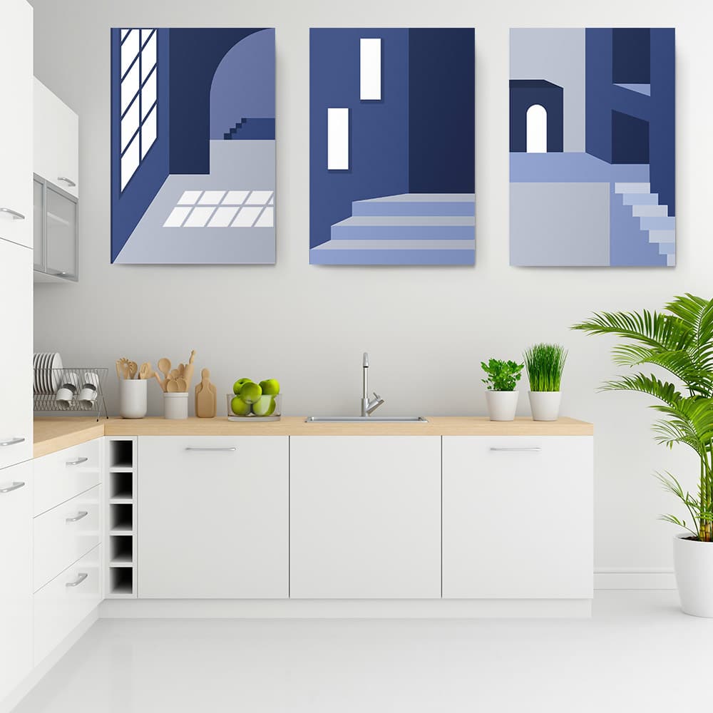 Set 3 tablouri minimalism arhitectura moderna - Dimensiune multicanvas: 3 tablouri 50x70 cm Set 3 tablouri minimalism arhitectura moderna - Dimensiune multicanvas: 3 tablouri 50x70 cm