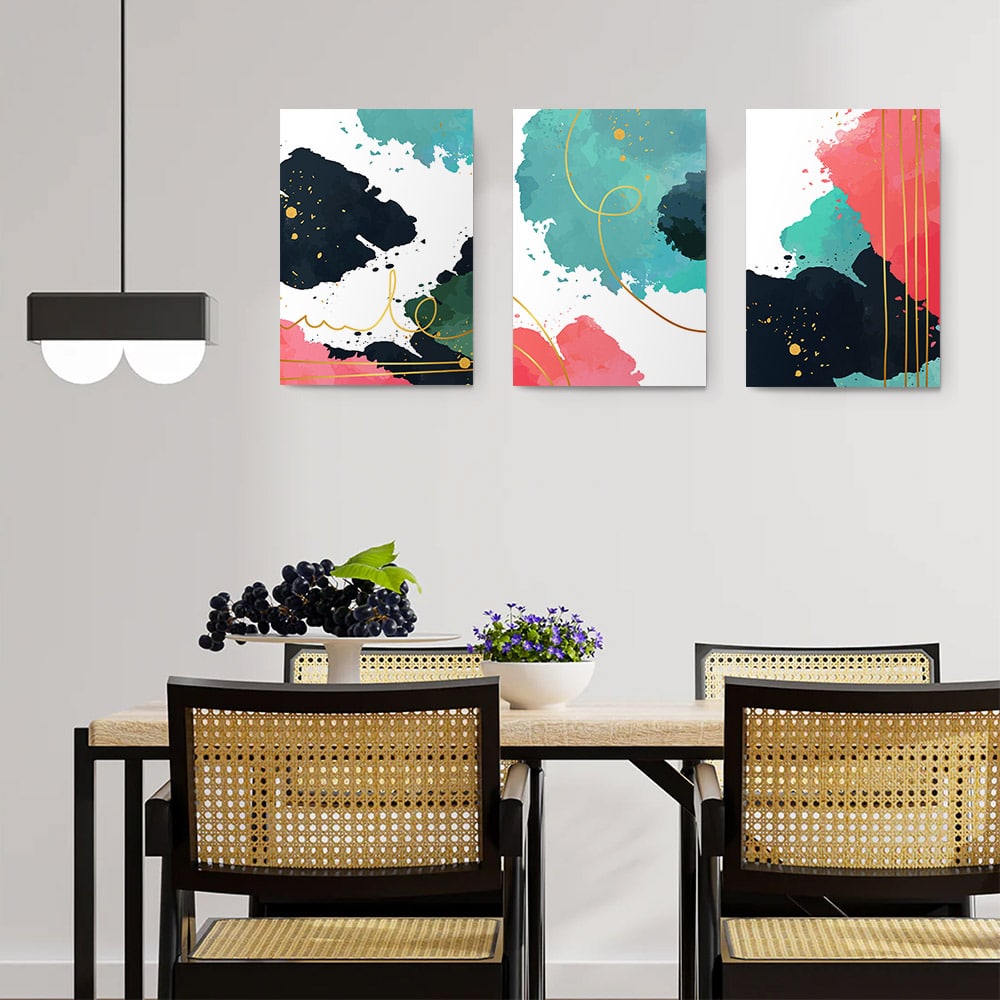 Set 3 tablouri abstracte multicanvas - Dimensiune multicanvas: 3 tablouri 80x120 cm Set 3 tablouri abstracte multicanvas - Dimensiune multicanvas: 3 tablouri 80x120 cm