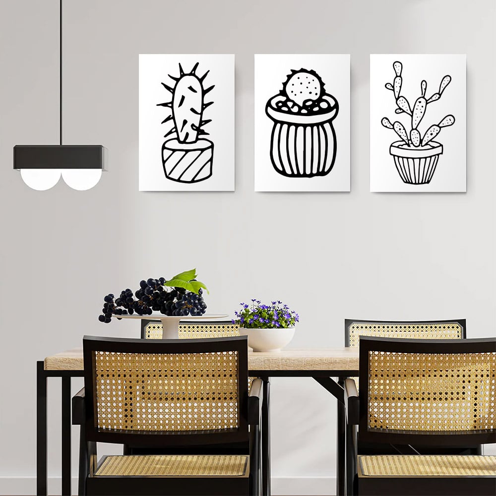 Set 3 tablouri cactusi multicanvas - Dimensiune multicanvas: 3 tablouri 30x45 cm Set 3 tablouri cactusi multicanvas - Dimensiune multicanvas: 3 tablouri 30x45 cm