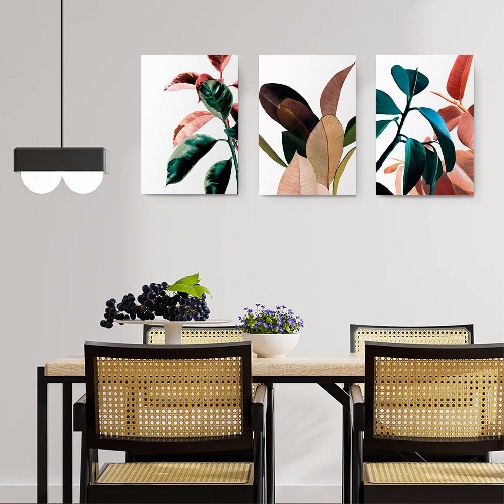 Set 3 tablouri plante multicanvas - Dimensiune multicanvas: 3 tablouri 60x90 cm Set 3 tablouri plante multicanvas - Dimensiune multicanvas: 3 tablouri 60x90 cm