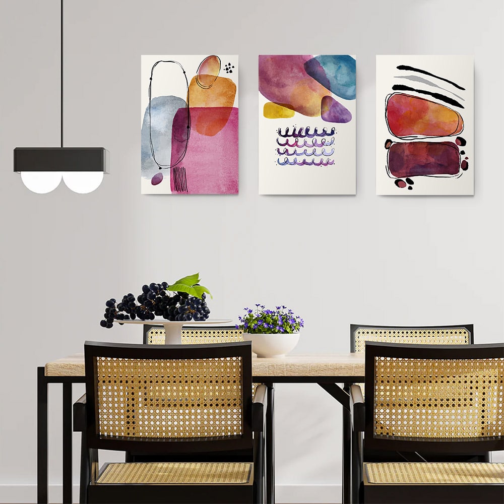 Set 3 tablouri Boho minimalism forme abstracte - Dimensiune multicanvas: 3 tablouri 80x120 cm Set 3 tablouri Boho minimalism forme abstracte - Dimensiune multicanvas: 3 tablouri 80x120 cm