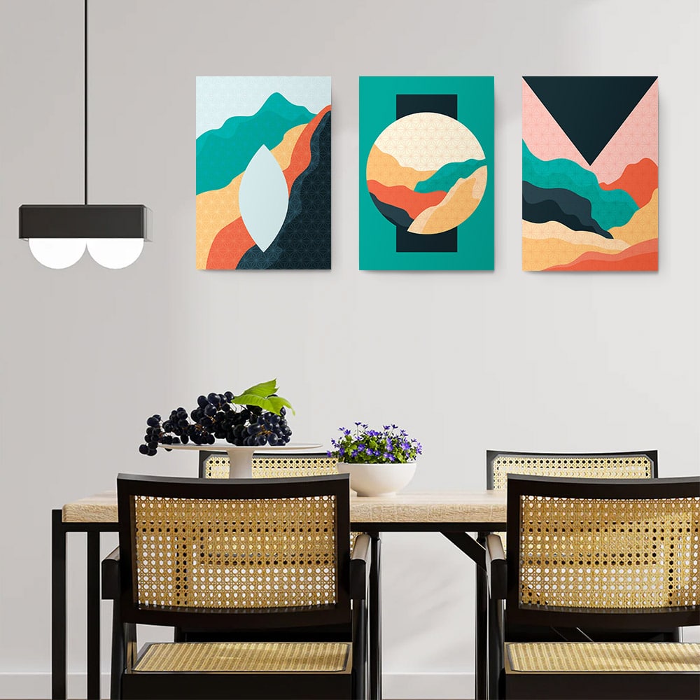 Set 3 tablouri Boho minimalism peisaje abstracte - Dimensiune multicanvas: 3 tablouri 60x90 cm Set 3 tablouri Boho minimalism peisaje abstracte - Dimensiune multicanvas: 3 tablouri 60x90 cm