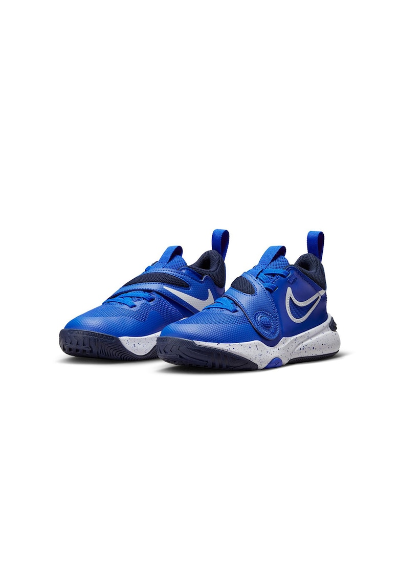 Pantofi cu insertii din piele si imprimeu logo pentru baschet Team Hustle Pantofi cu insertii din piele si imprimeu logo pentru baschet Team Hustle