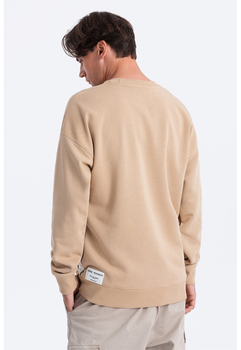 Bluza de trening cu decolteu la baza gatului si model colorblock Bluza de trening cu decolteu la baza gatului si model colorblock